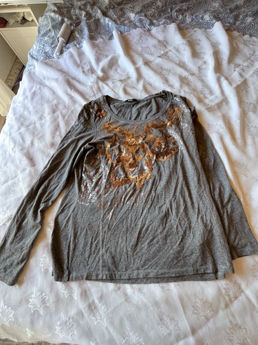 Damenshirt langarm mit gold - langarm,