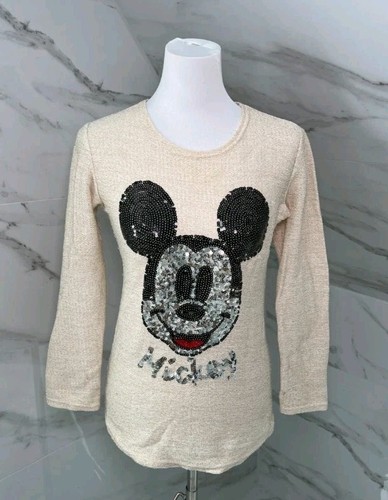 Langarmshirt beige mickey - langarmshirt,