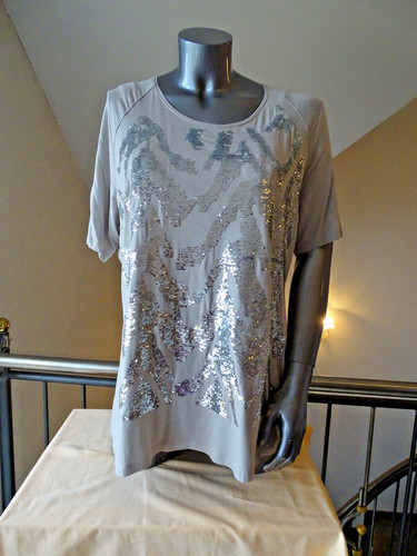 Shirt grau mit pailetten - shirt,