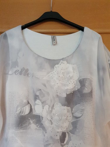 Bluse shirt grau mit - ,
